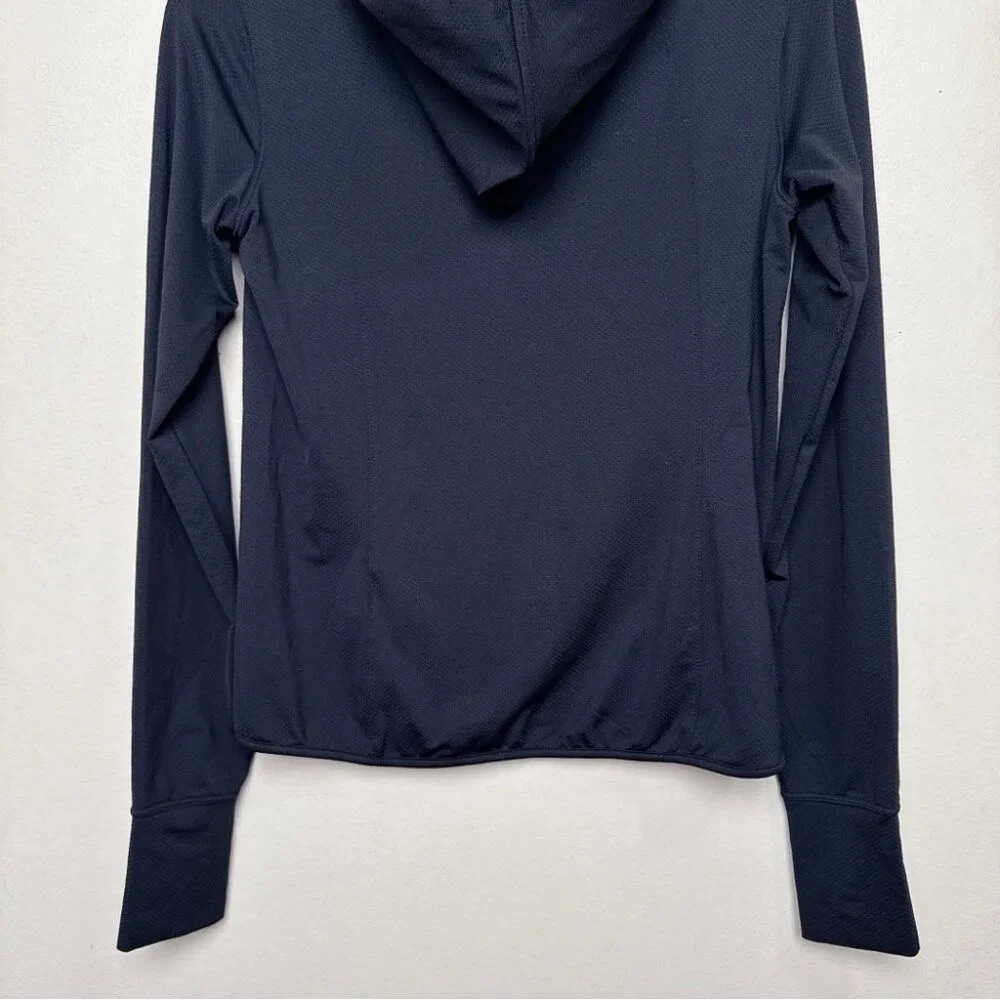 Women's Black Zip-Front Hooded Jacket - Picture 14 of 15